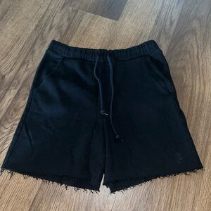 Black Drawstring Dad Shorts